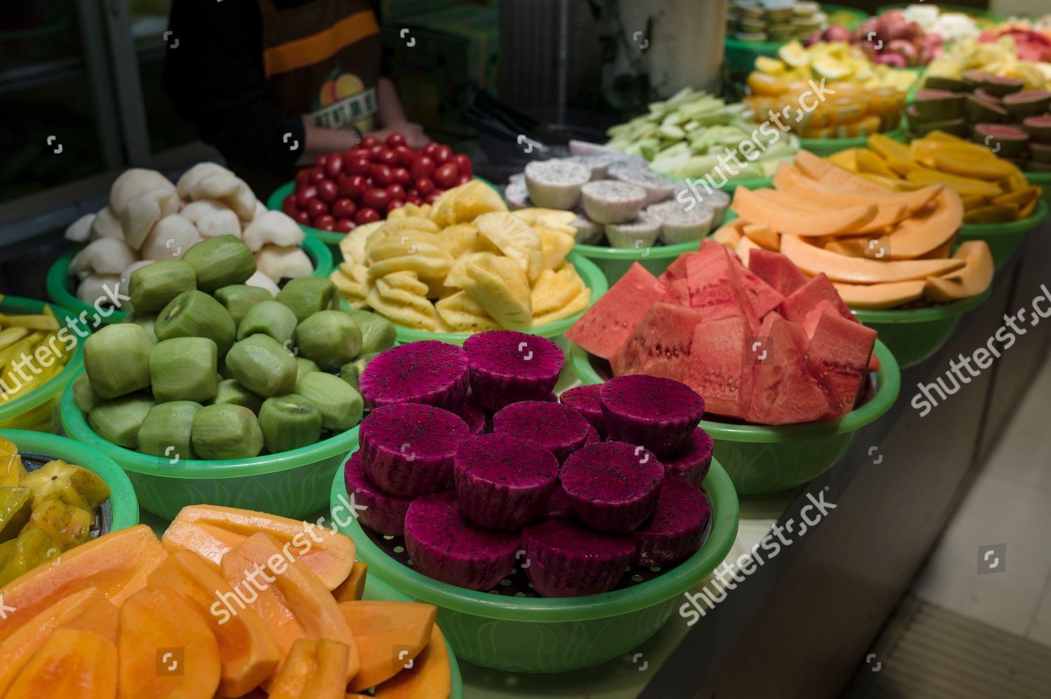 Cut Fruits On Sale Stall Street Editorial Stock Photo Stock Image