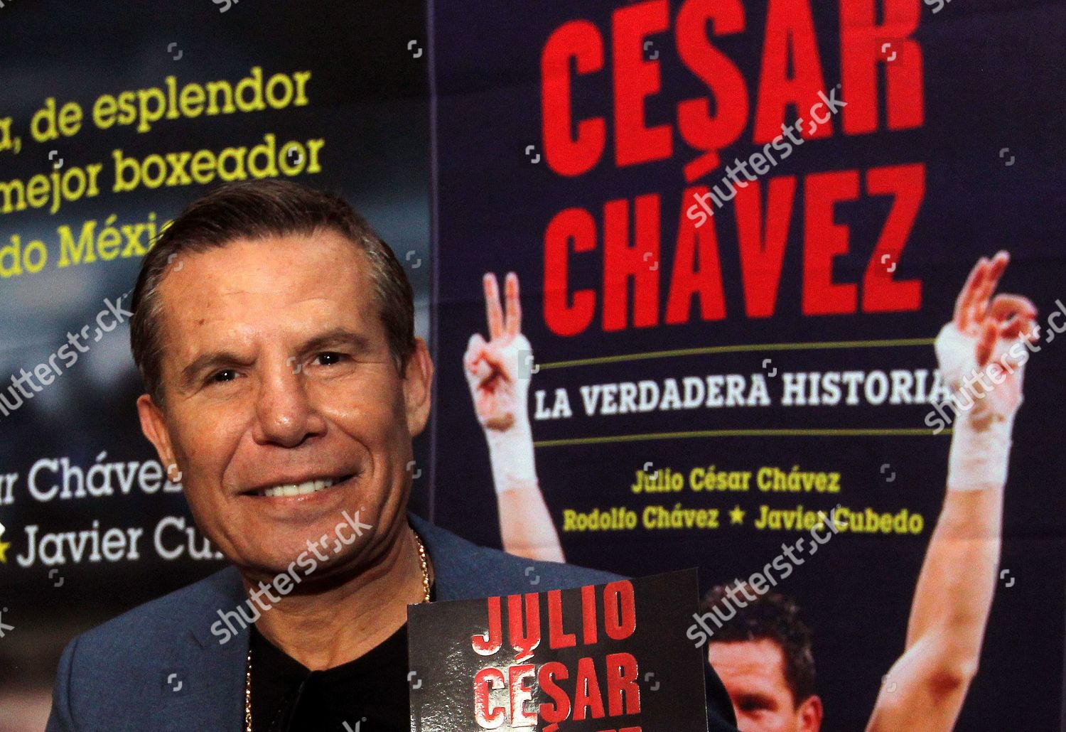 Stock photo of Former Mexican boxer Julio Cesar Chavez presents his book, Mexico City -