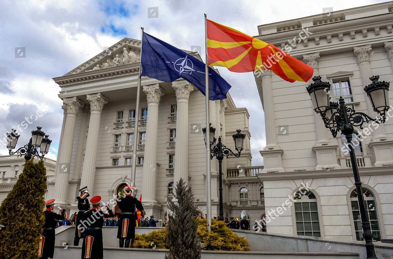 Members Honor Guard Hoist Nato Flag Alongside Editorial Stock Photo Stock Image Shutterstock