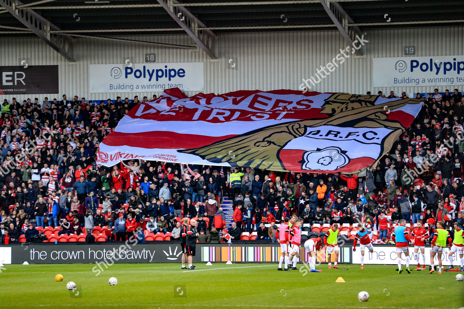 Doncaster Fans Fly Their Club Flag Editorial Stock Photo - Stock Image ...