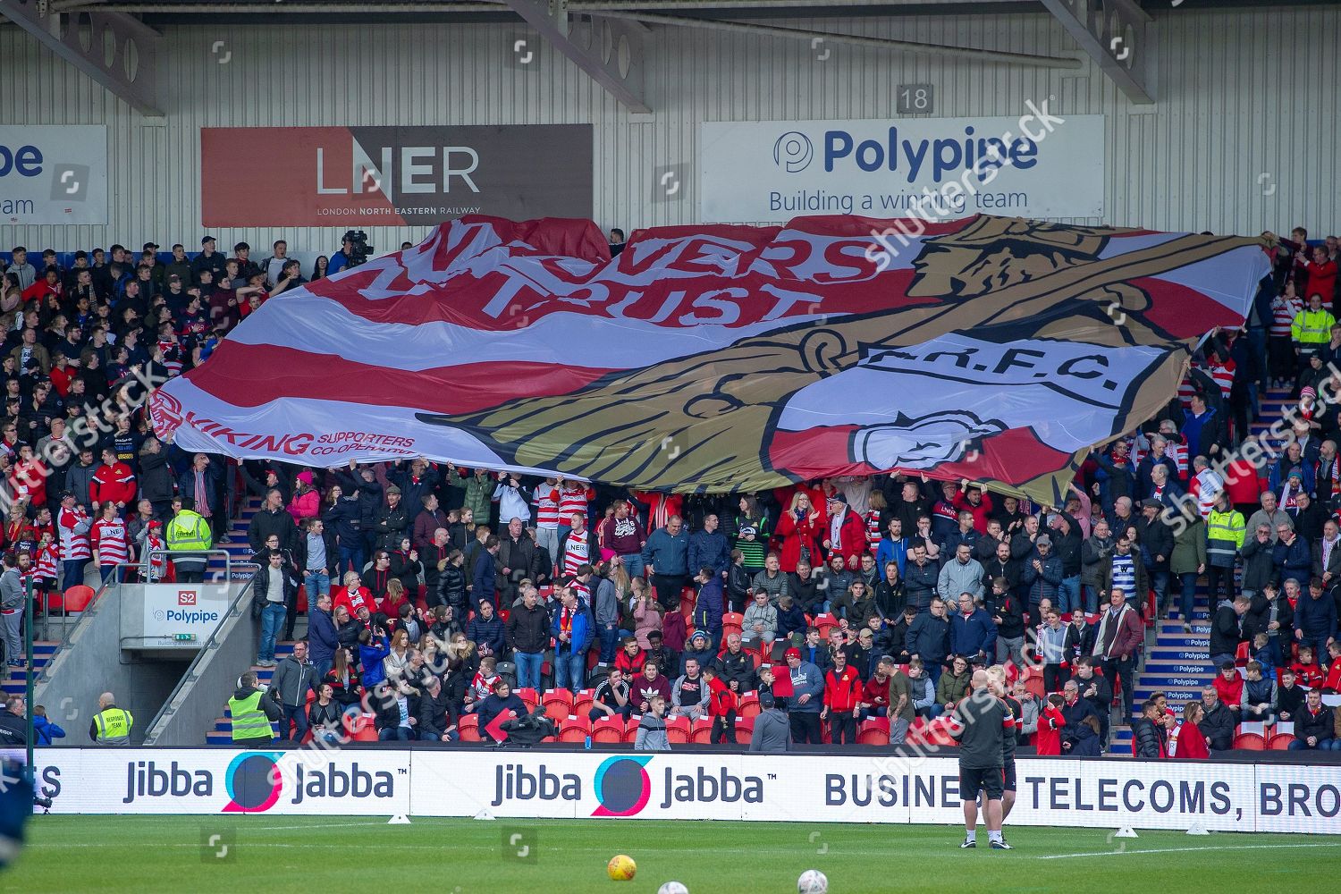 Doncaster Rovers Fans Move Large Doncaster Editorial Stock Photo ...