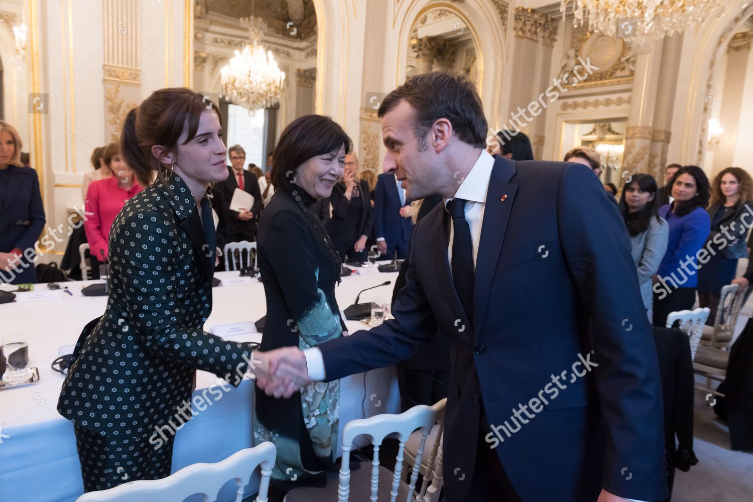 Emma Watson Emmanuel Macron Editorial Stock Photo Stock