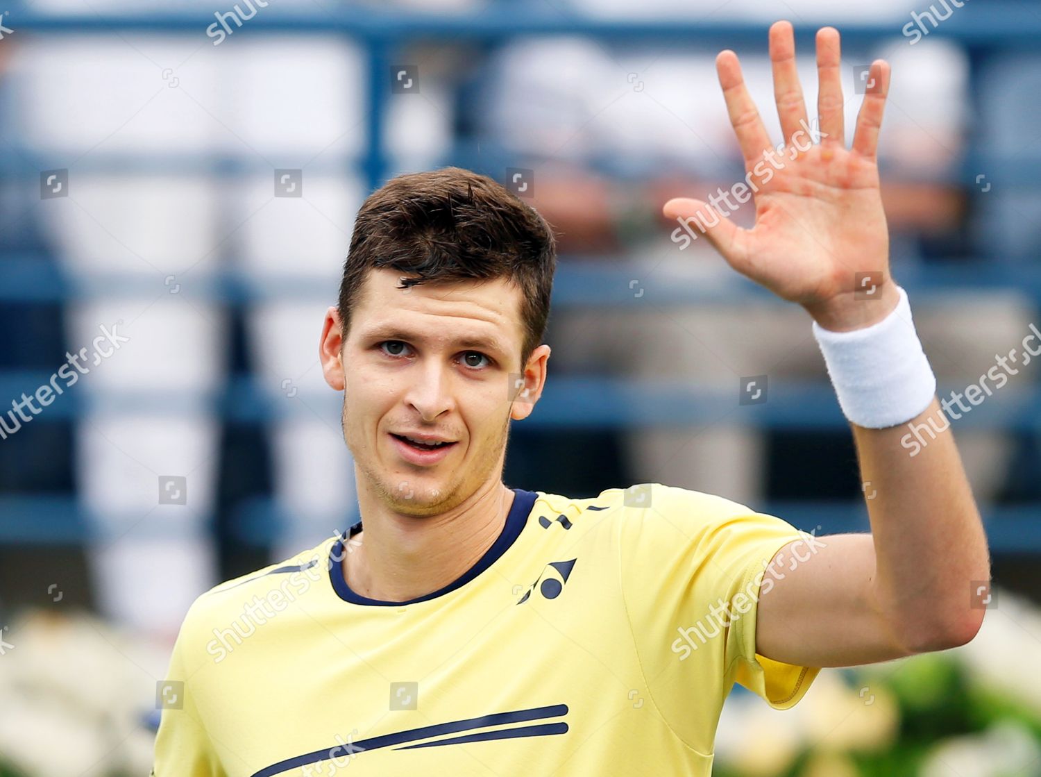 HUBERT HURKACZ POLAND CELEBRATES AFTER WINNING Editorial Stock Photo