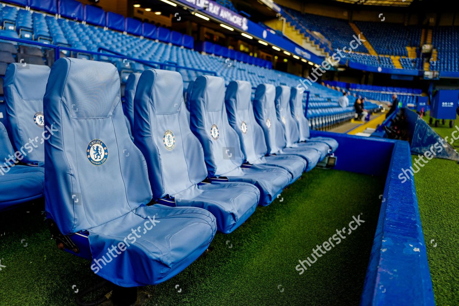 Managers Chair Home Dugout Before Premier League Editorial