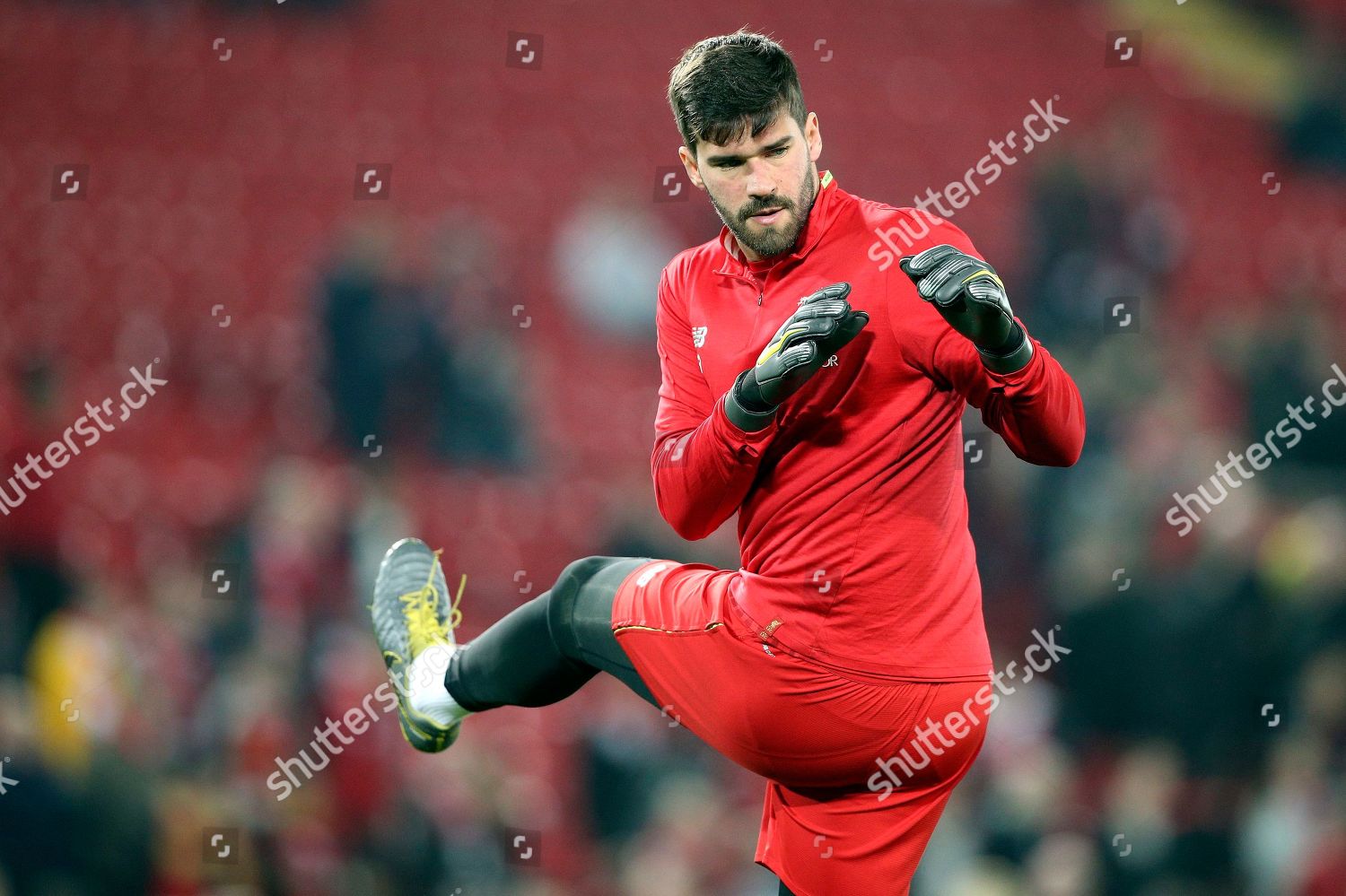 Liverpool Goalkeeper Alisson Becker 13 Warming Editorial Stock Photo ...