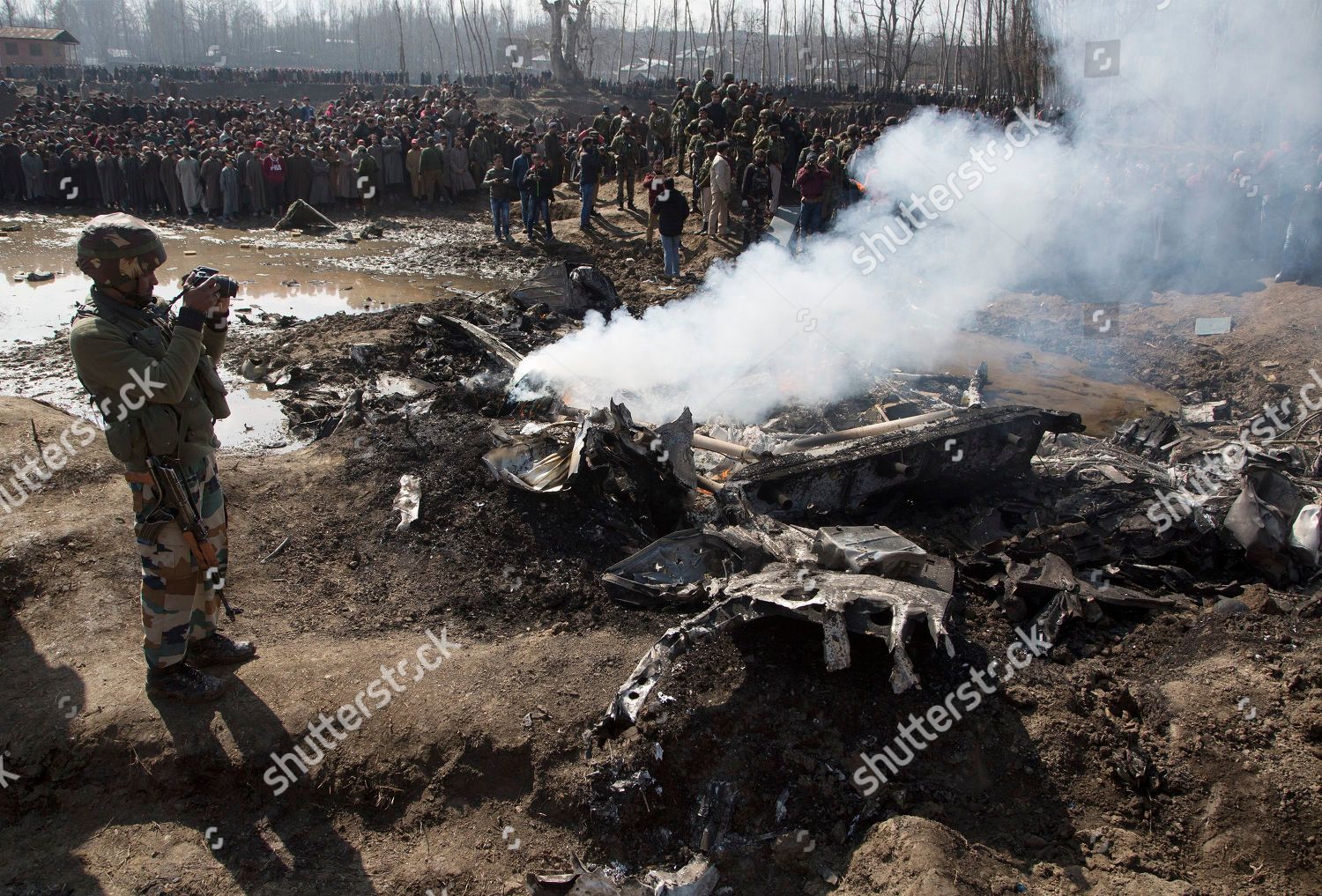 Indian Army Trooper Takes Photos Wreckage Editorial Stock Photo - Stock ...