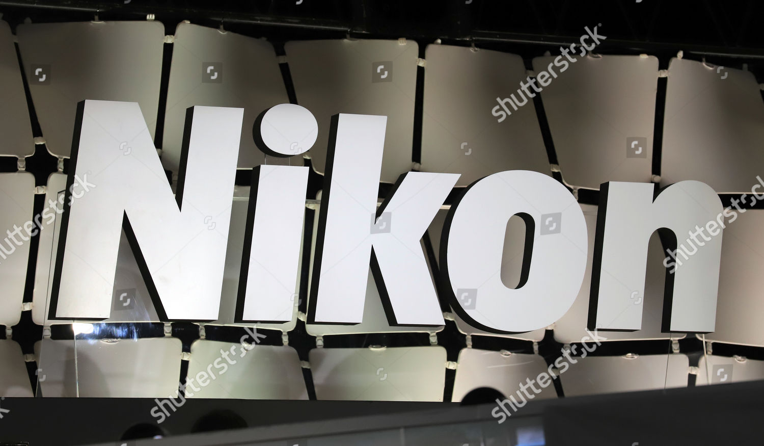 Logo Japanese Camera Maker Nikon Displayed During Editorial Stock