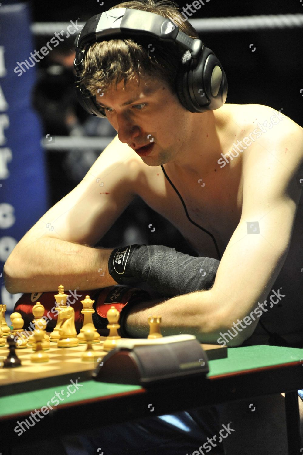 Chess Boxers Matt Crazy Arms Read Editorial Stock Photo - Stock Image