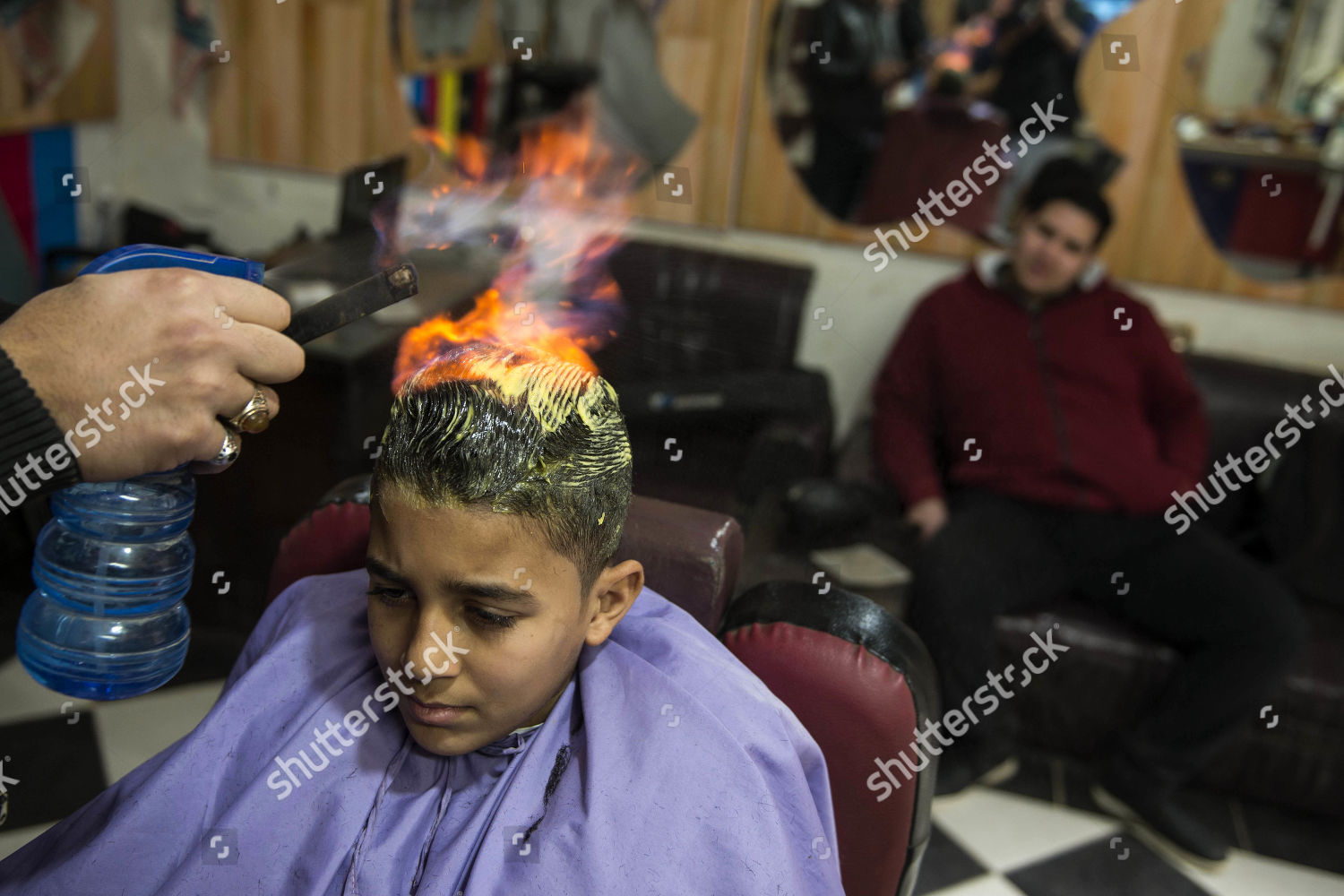 Egyptian Barber Hamada Ramadan Uses Fire Straighten Editorial Stock Photo Stock Image Shutterstock