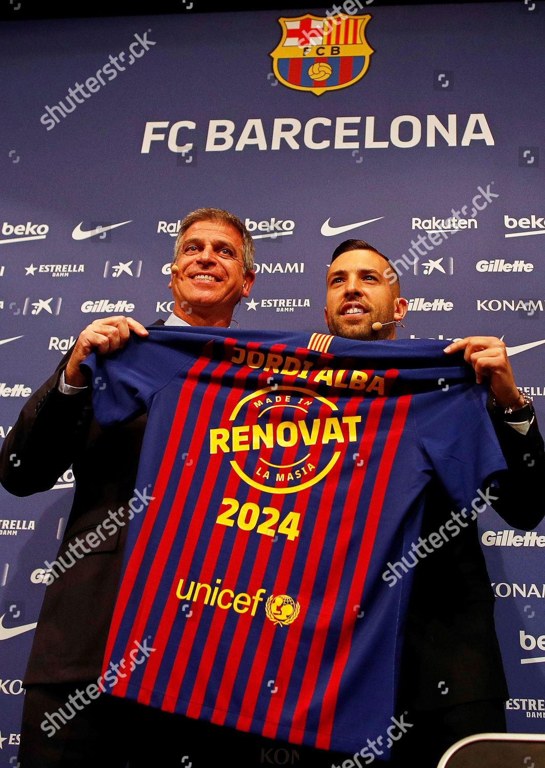 Fc Barcelonas Defender Jordi Alba R Poses Editorial Stock Photo