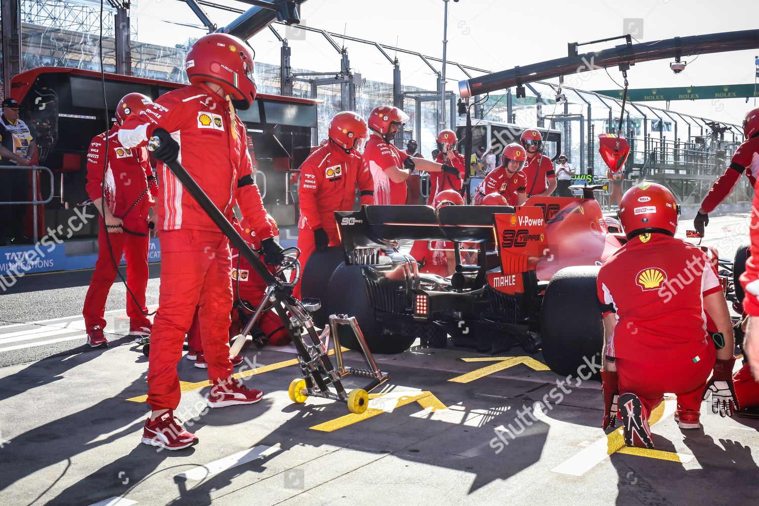 Charles Leclerc Team Scuderia Ferrari Pitlane During Editorial