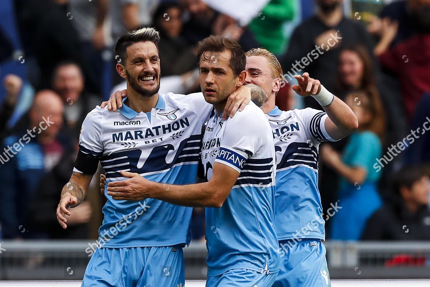 Lazios Senad Lulic C Jubilates His Teammate Editorial Stock Photo Stock Image Shutterstock