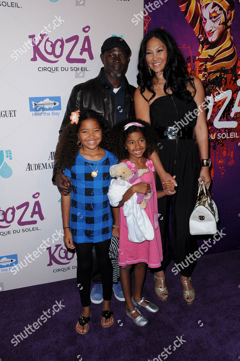 Djimon Hounsou Wife Kimora Lee Daughters Editorial Stock Photo Stock