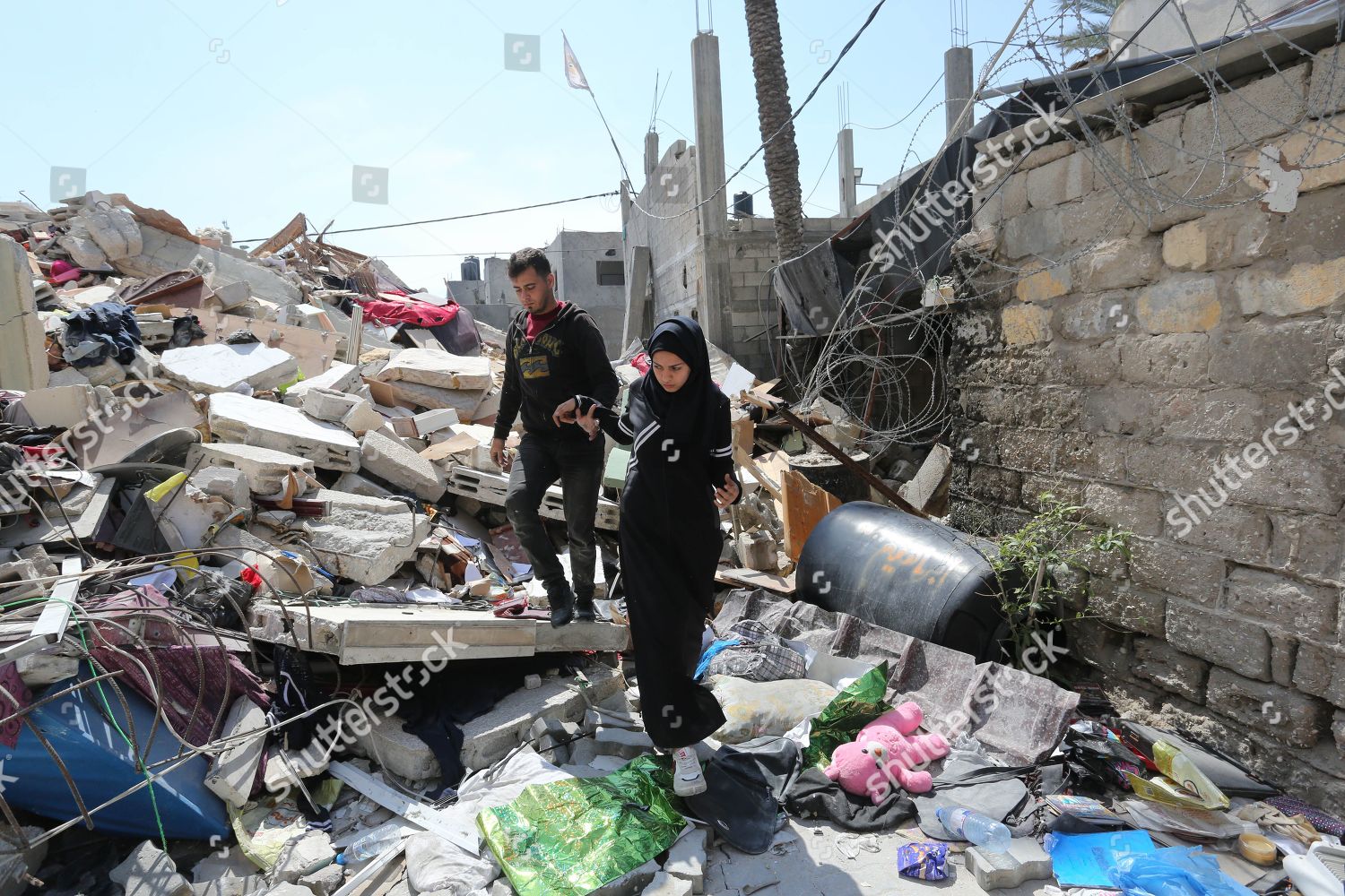 Palestinian Walid Shawwa 26 His Fiancee Editorial Stock Photo Stock