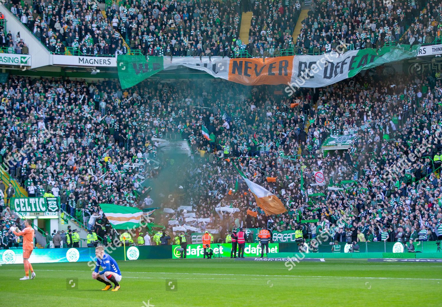 Celtic Fans Green Brigade Display Banner Reading Editorial Stock