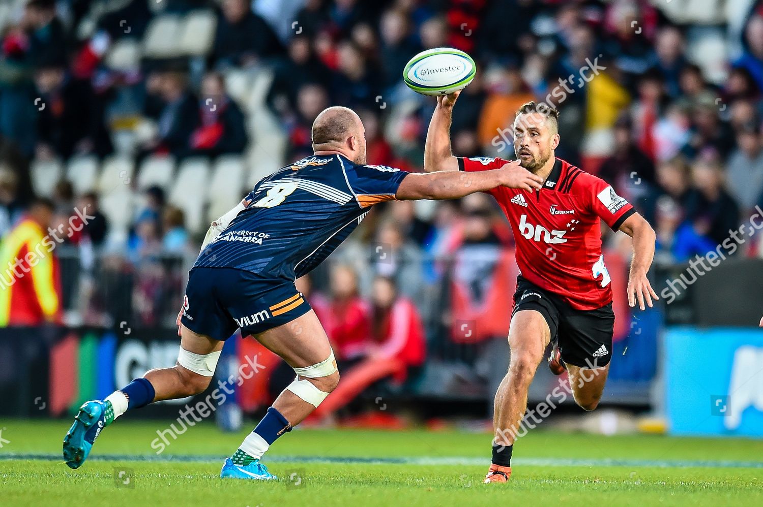 Crusaders Vs Brumbies Crusaders Tim Bateman Passes Editorial Stock Photo Stock Image Shutterstock