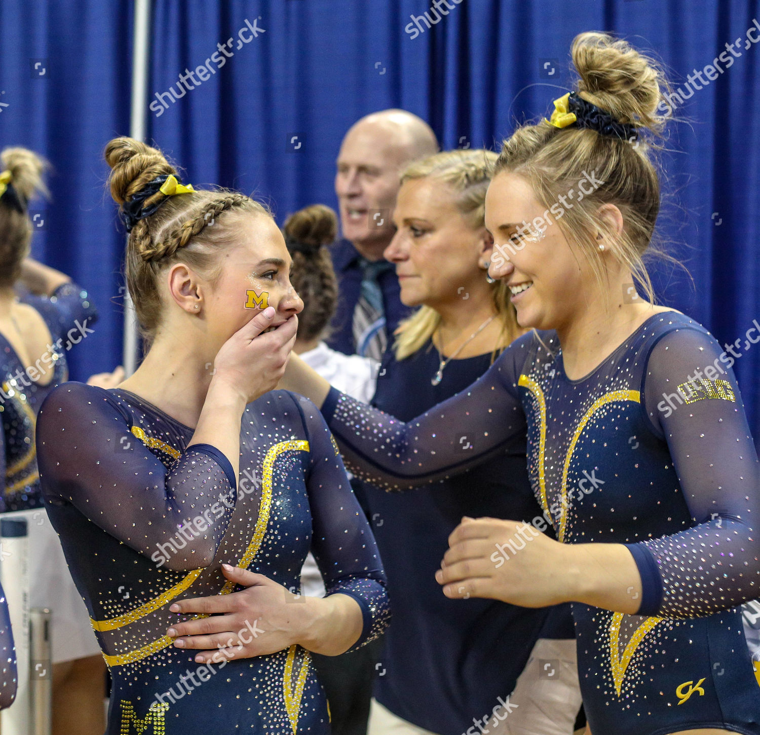 Michigan Womens Gymnastics Team Celebrates Their Editorial Stock Photo ...