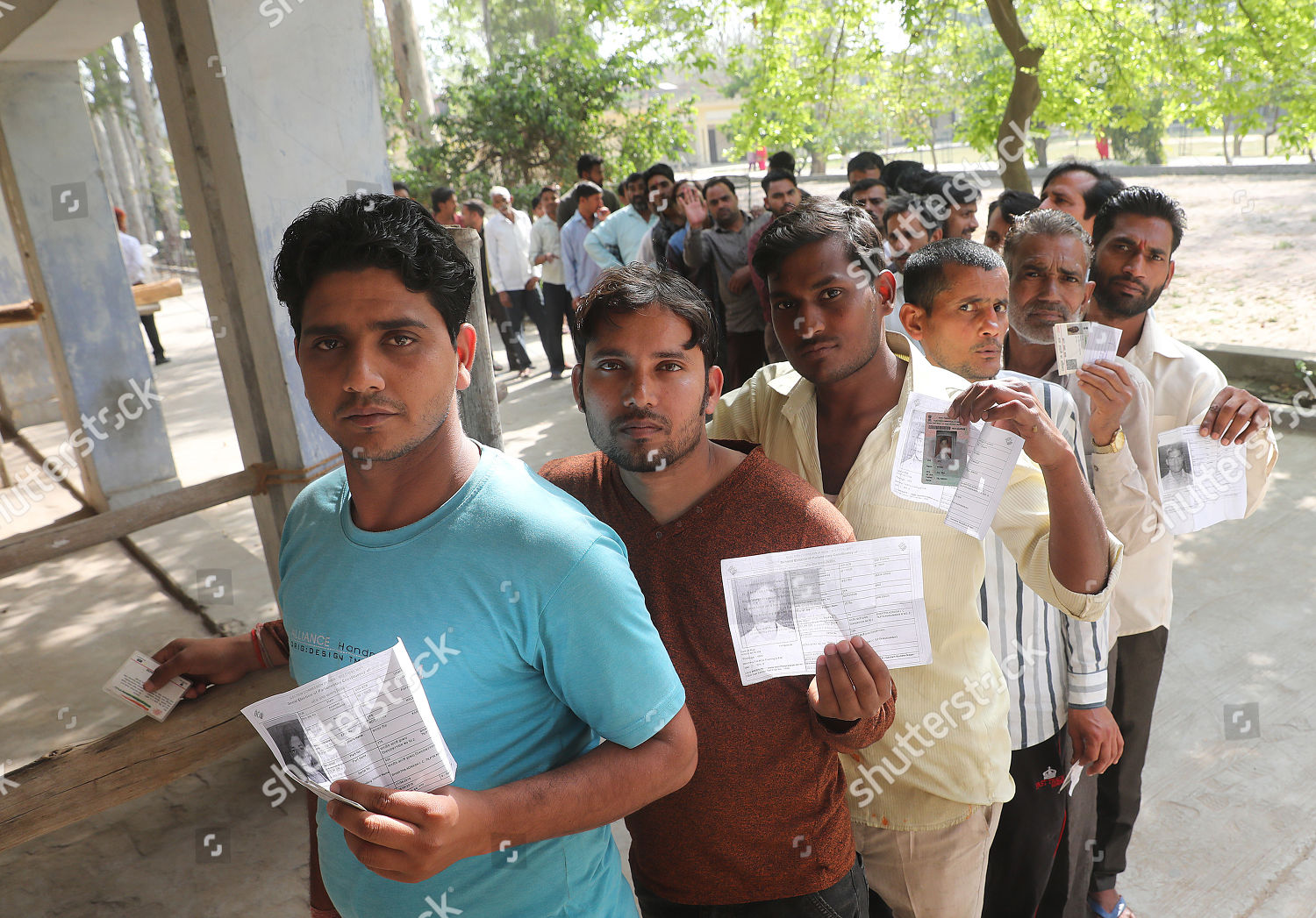 People Hold Their Id Cards They Queue Editorial Stock Photo Stock Image Shutterstock