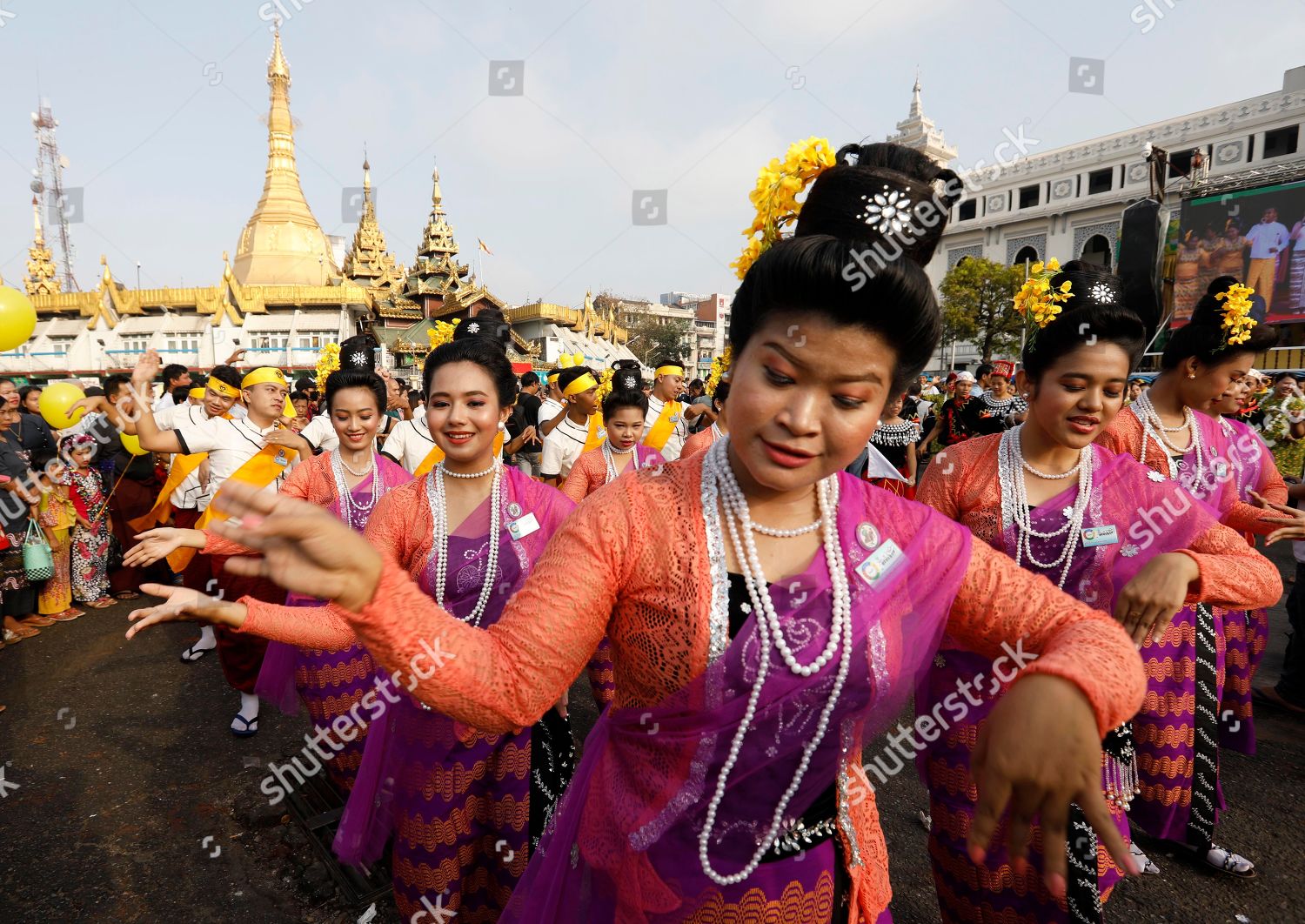 Rakhine Women Perform Traditional Dance During Editorial Stock Photo ...