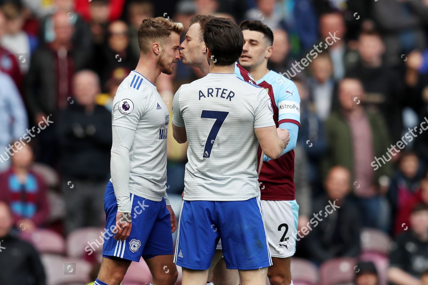 Ashley Barnes Burnley Joe Bennett Cardiff City Editorial Stock