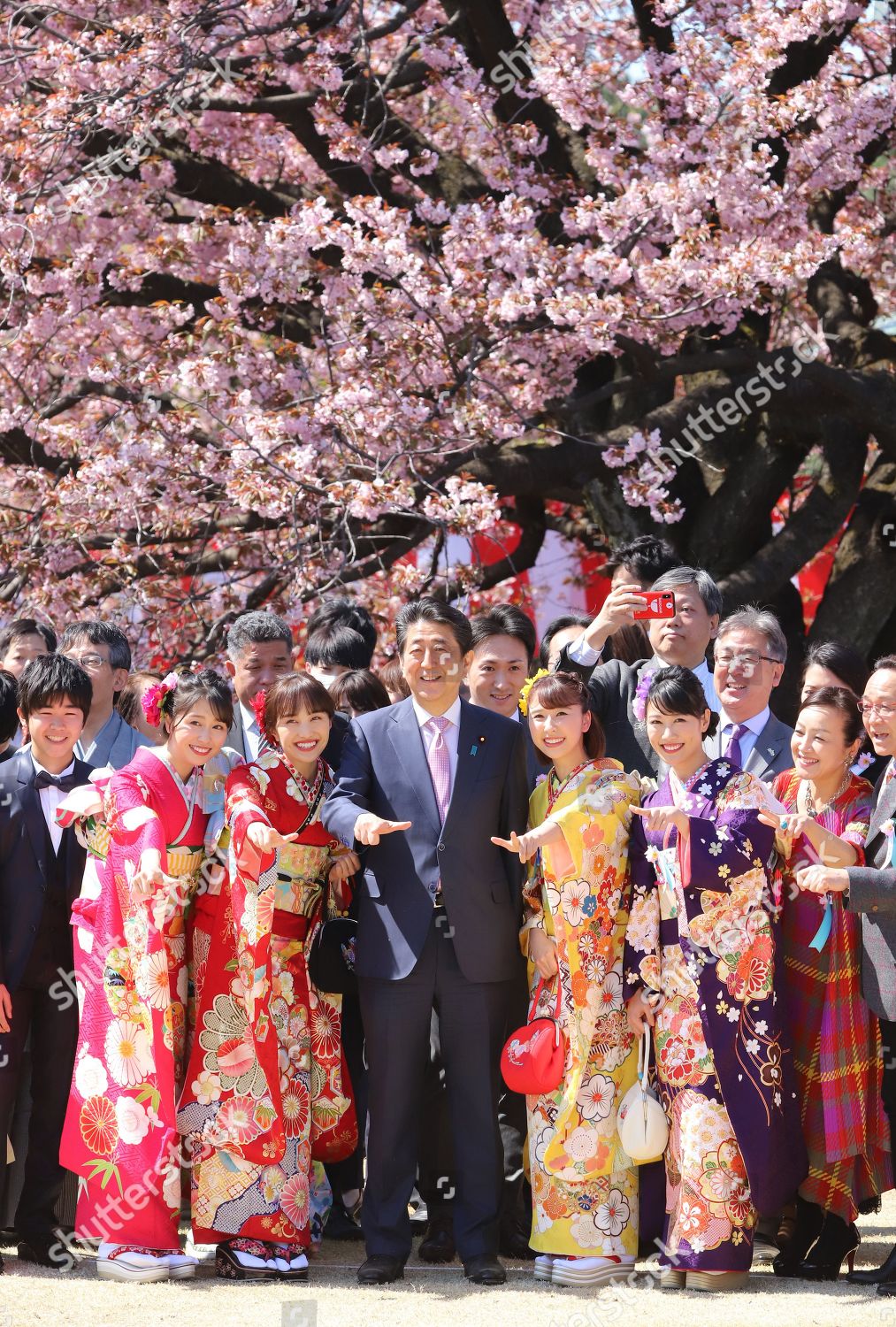 Shinzo Abe C Smiles Entertainers Editorial Stock Photo Stock