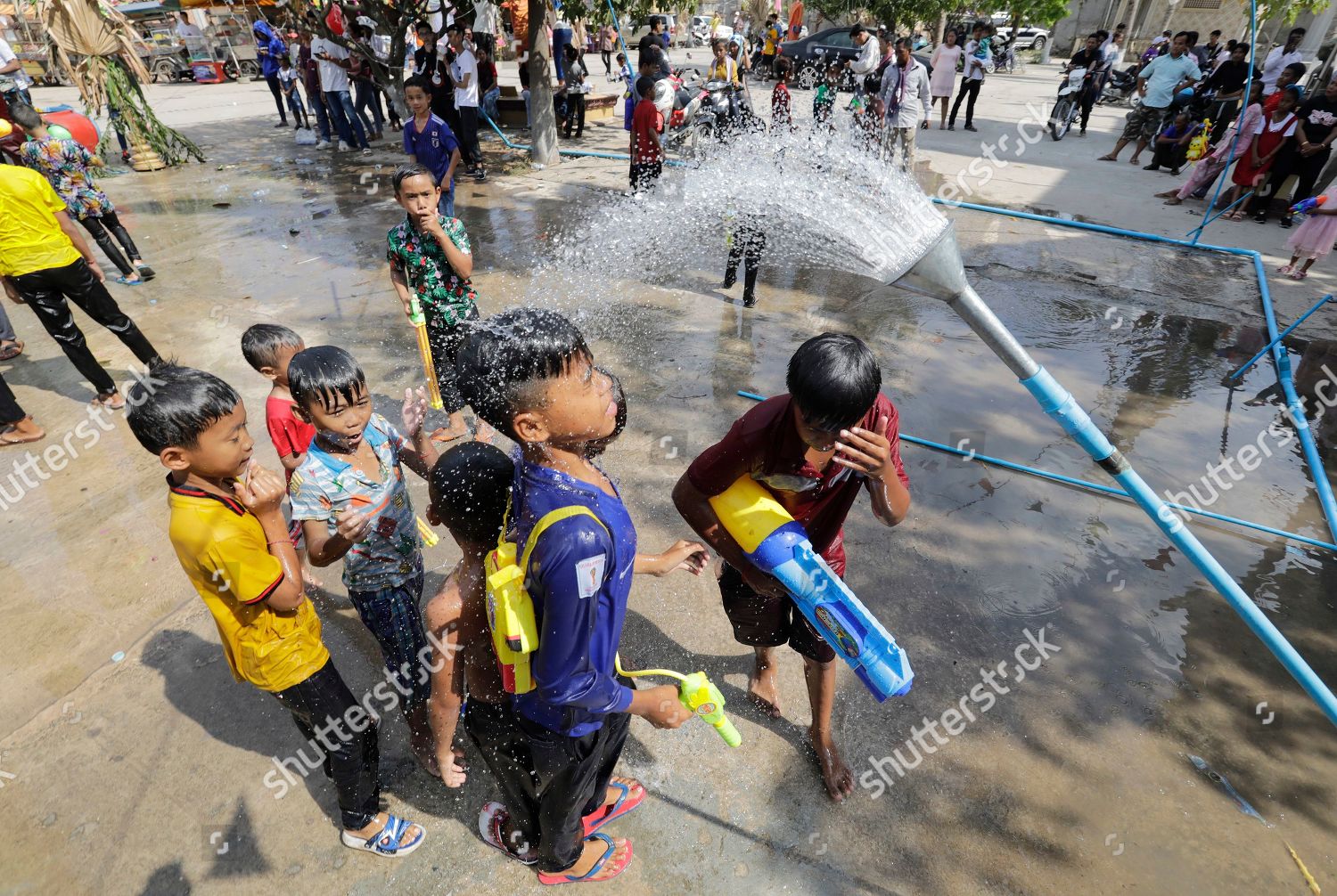 Young Cambodian Boys Take Shower They Editorial Stock Photo - Stock ...