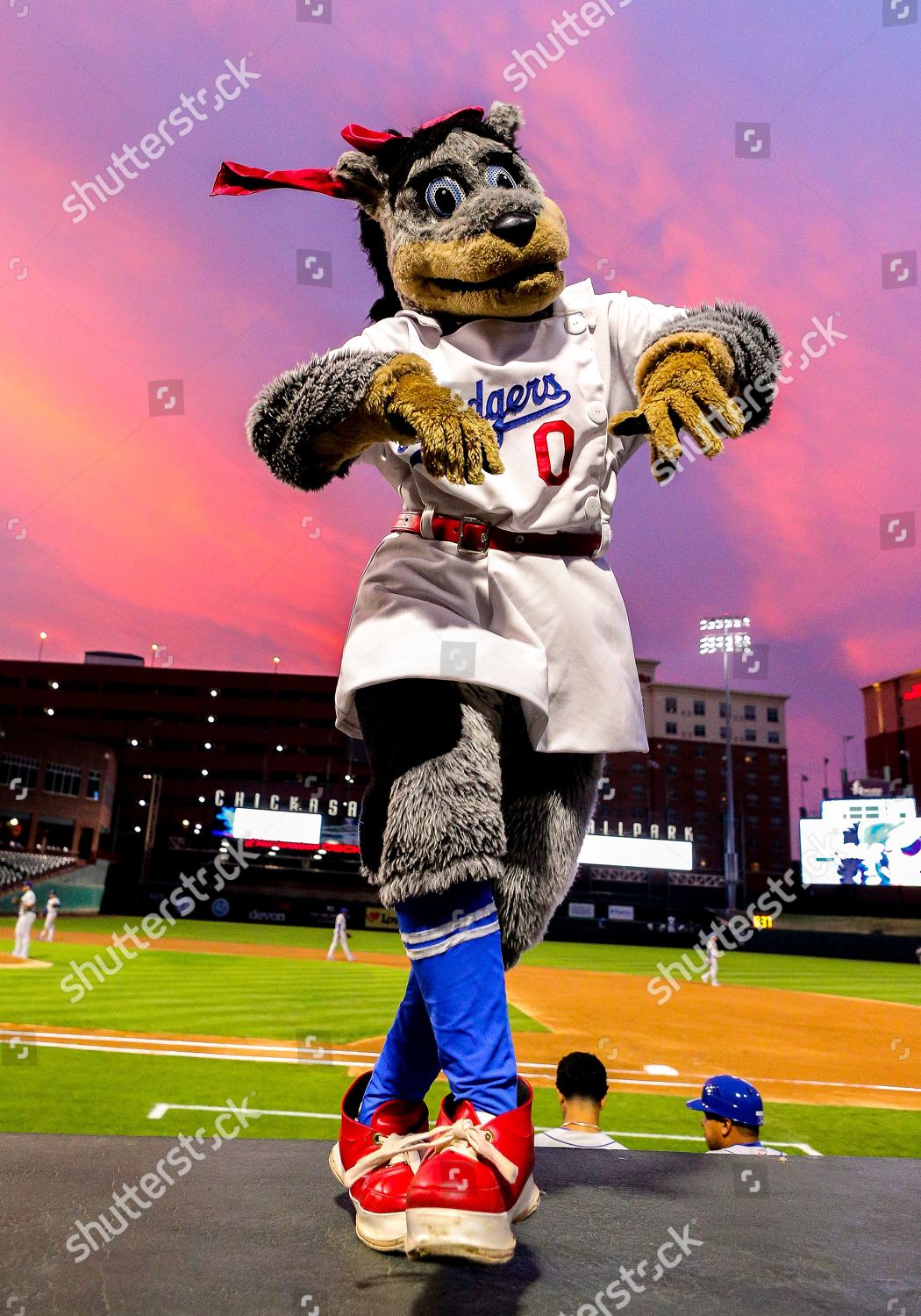 Oklahoma City Dodgers Mascot Brooklyn Dances On Editorial