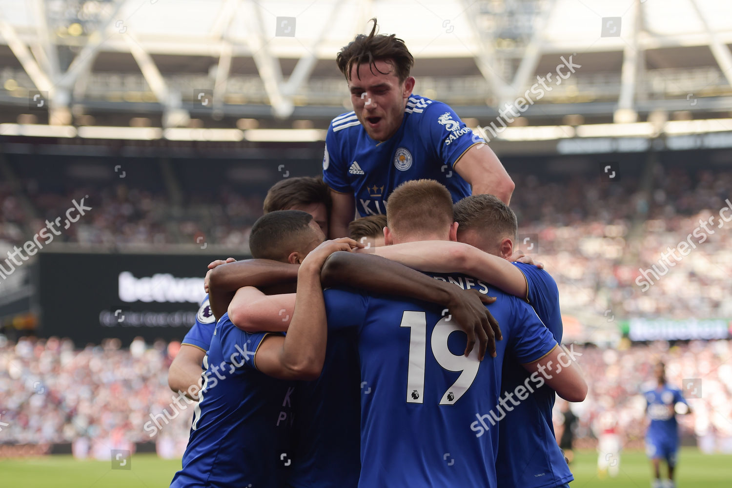 Harvey Barnes Leicester City 19 Celebrates His Editorial Stock