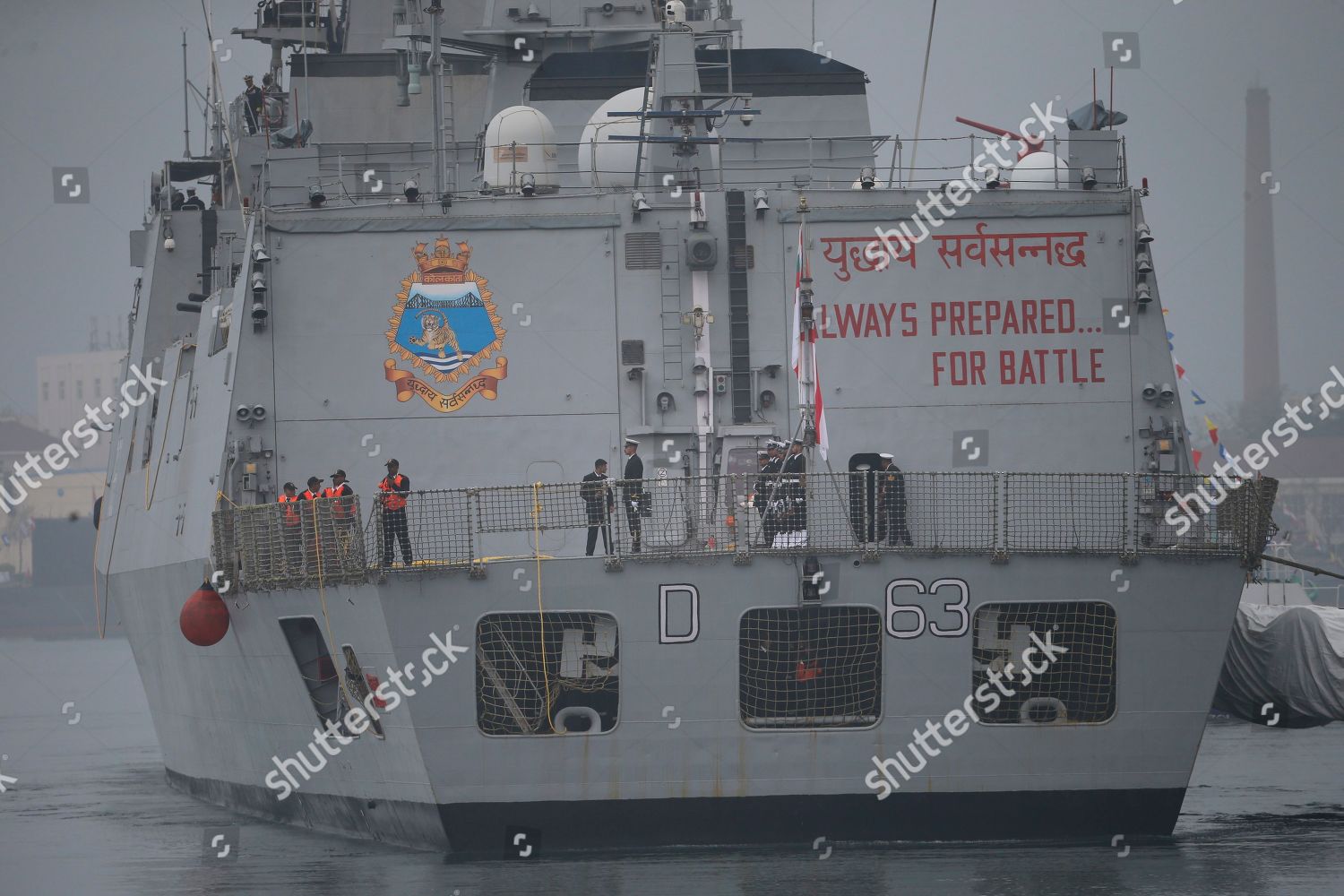 Indian Navy Warship Ins Kolkata D63 Editorial Stock Photo - Stock Image ...