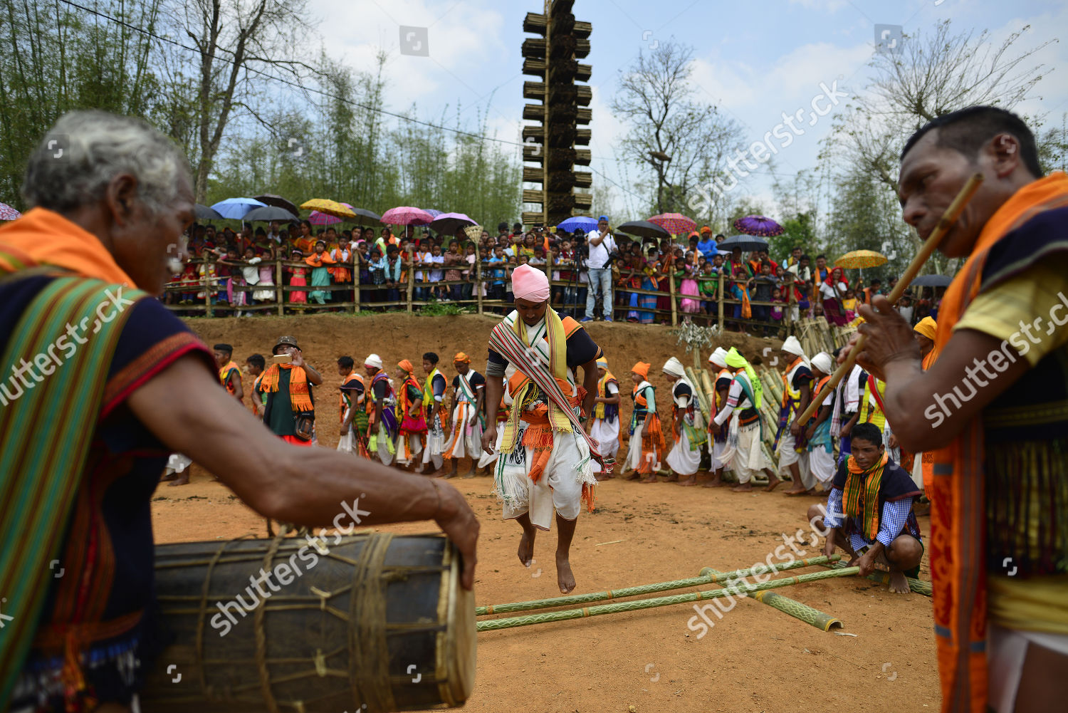 Tiwa Tribes Man Perform Bamboo Dance Editorial Stock Photo - Stock Image |  Shutterstock Editorial