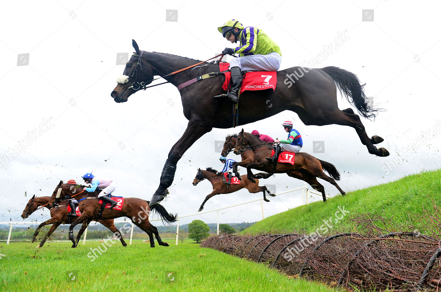 Punchestown Bank Race Action Runners Streaming Editorial Stock Photo