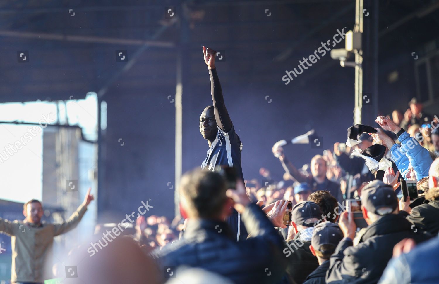 Elvis Bwomono Southend United Celebrates Survival Editorial Stock Photo