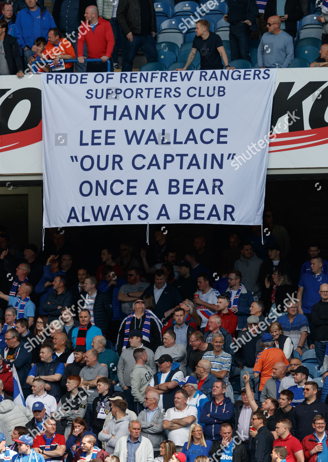 Rangers Fans Display Banner Former Rangers Captain Editorial Stock