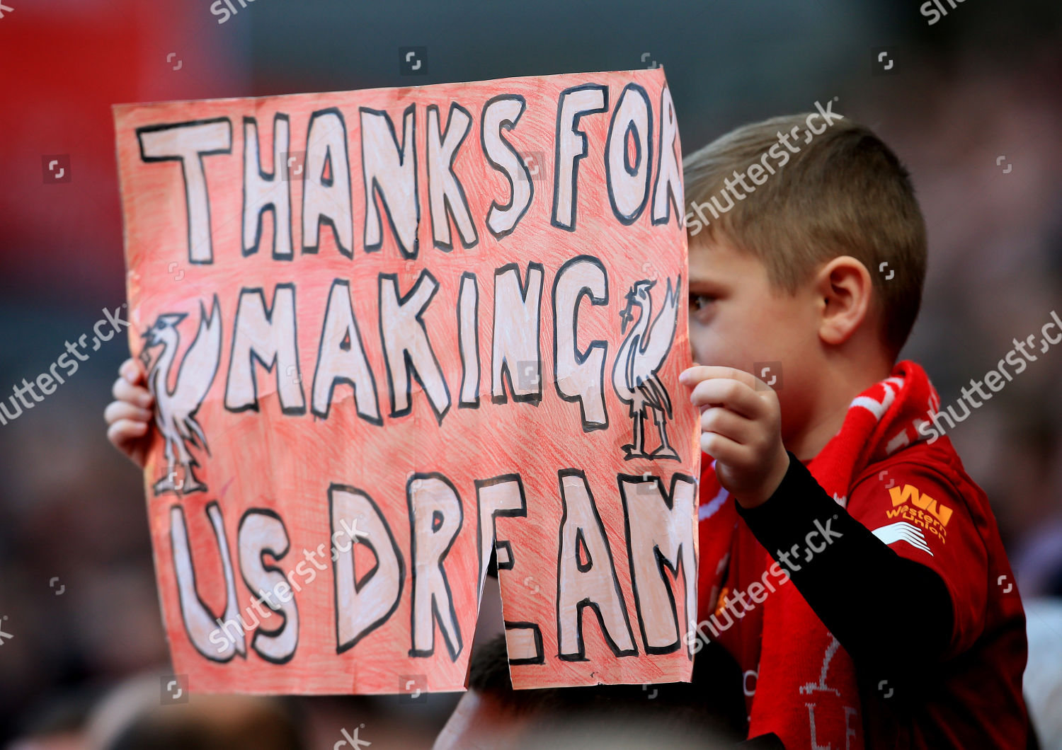 Liverpool Fan Making Us Dream Banner Editorial Stock Photo Stock