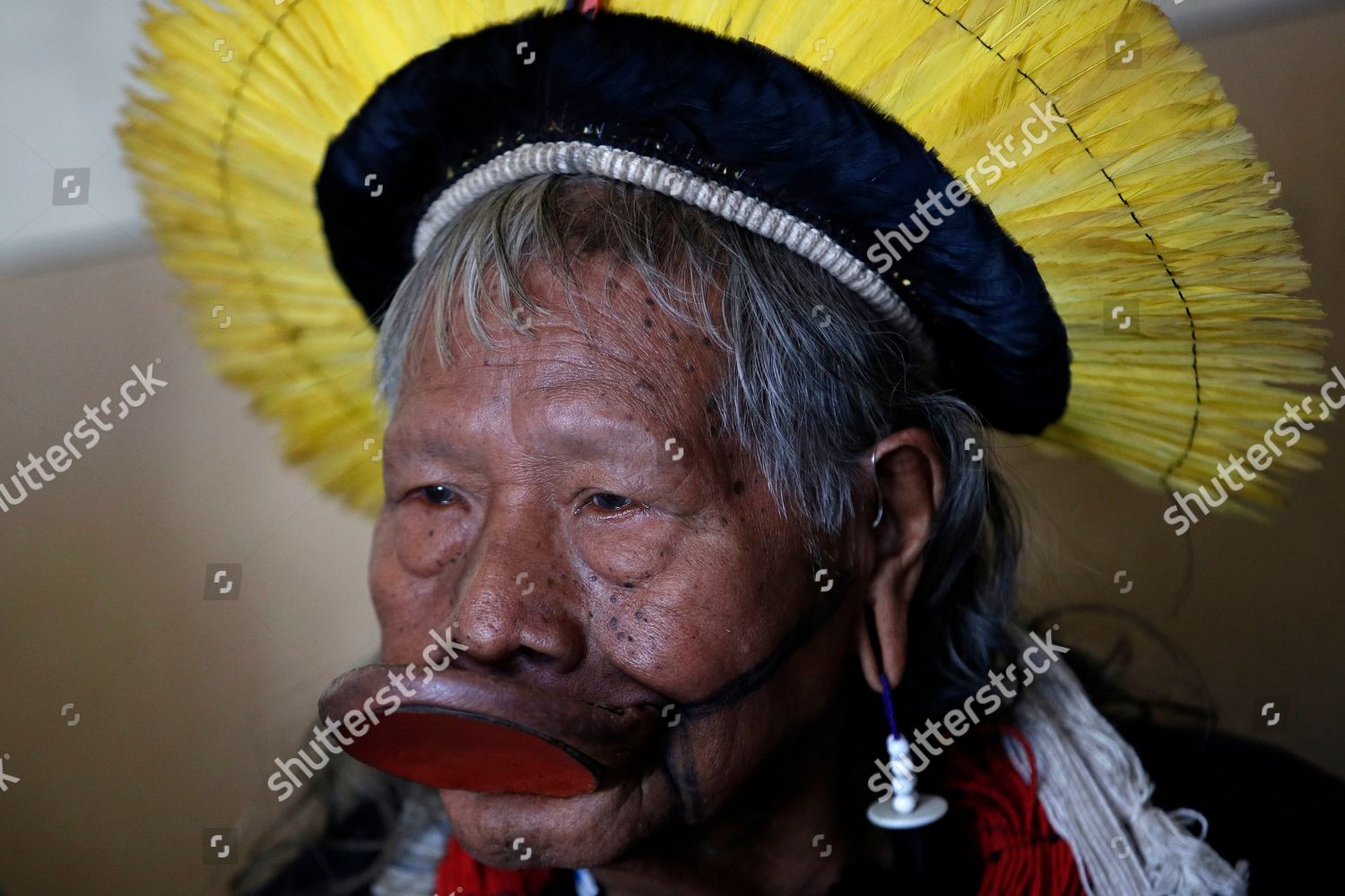 Indigenous Brazilian Chief Kayapo Raoni Metuktire Editorial Stock Photo Stock Image Shutterstock
