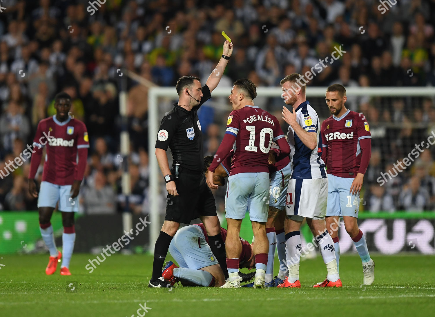 Jack Grealish Aston Villa reacts towards Referee ...