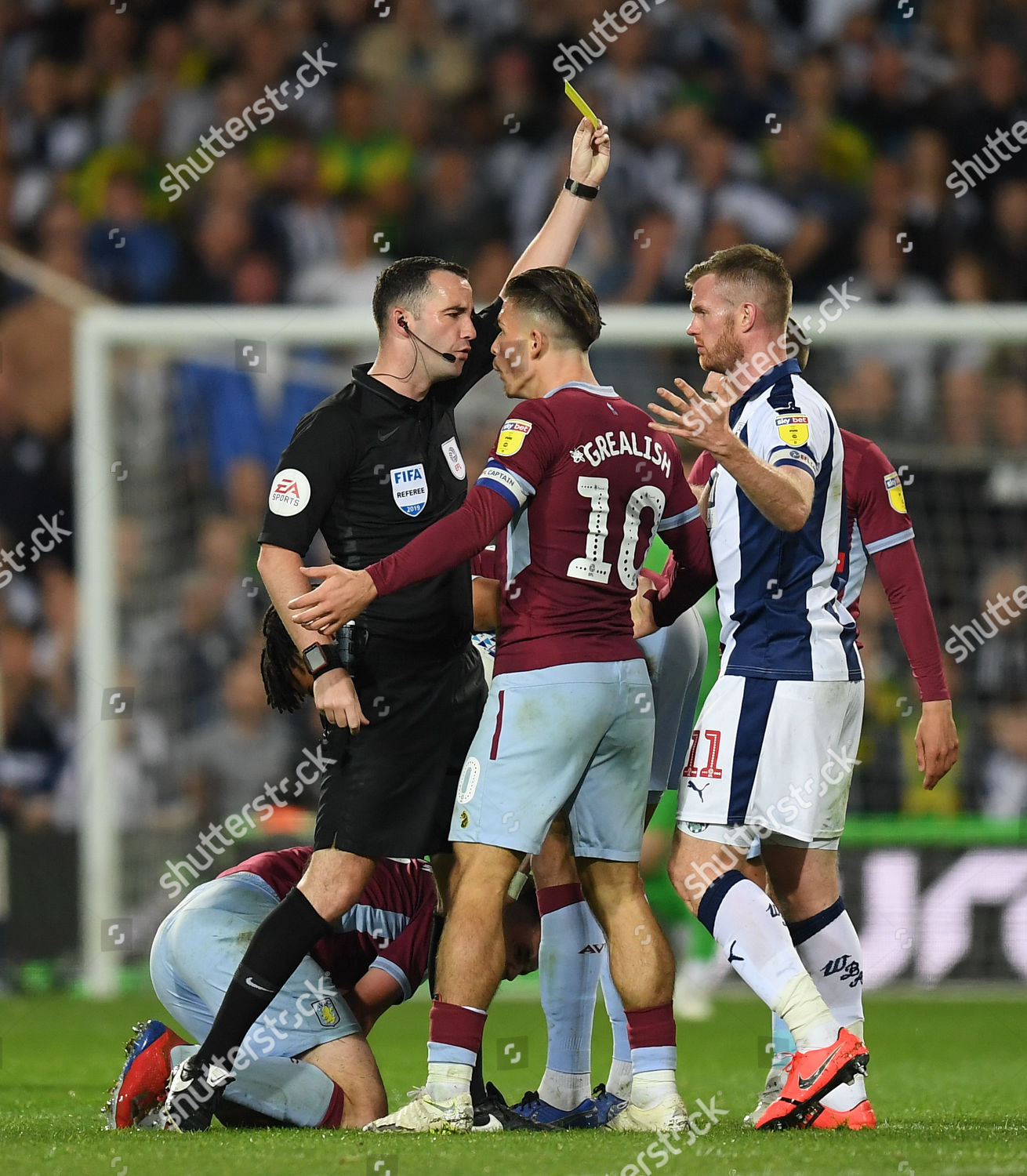 Referee Christopher Kavanagh Shows Chris Brunt Editorial Stock Photo ...