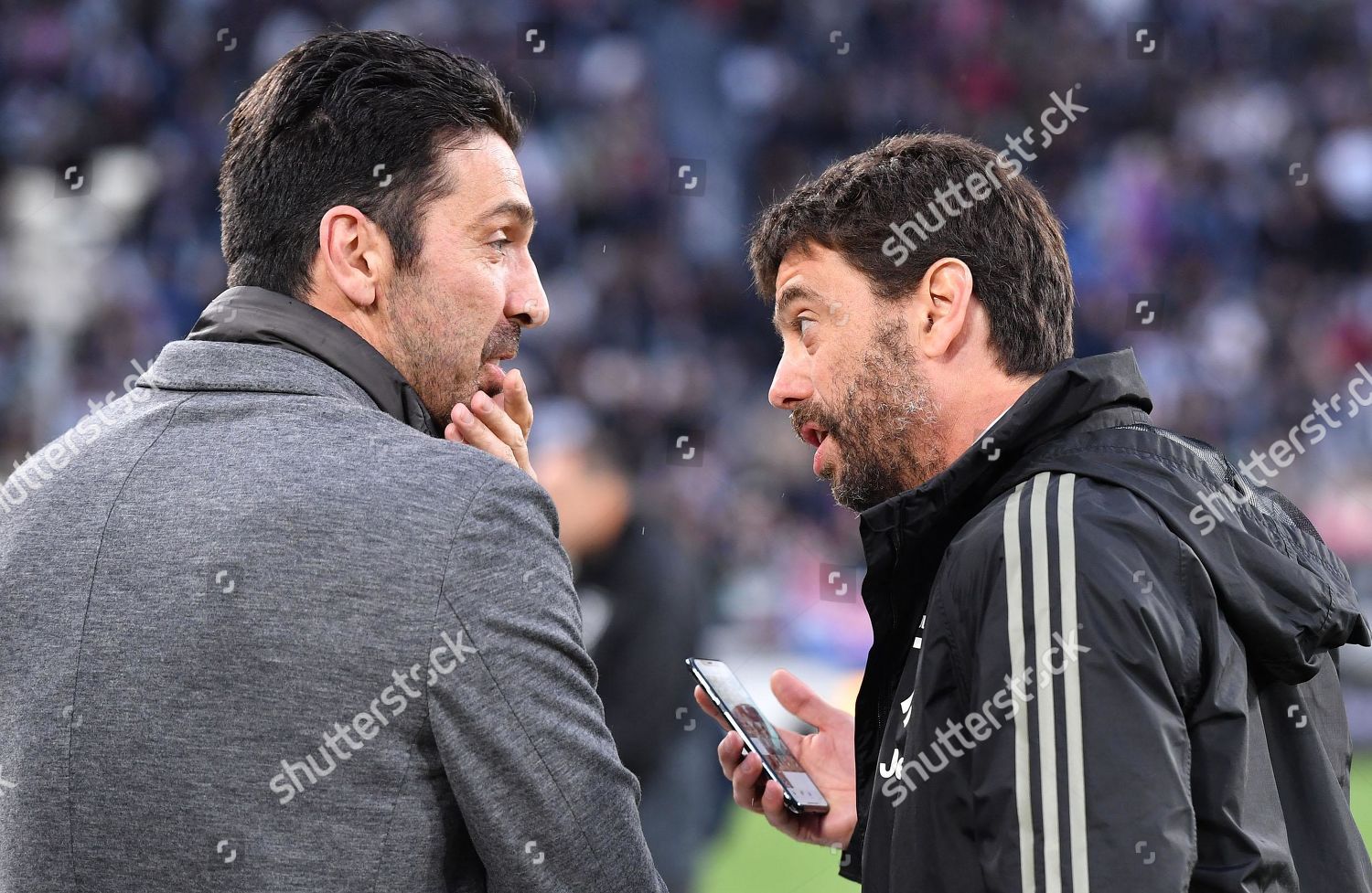 Goalkeeper Gianluigi Buffon L Juventus President Andrea