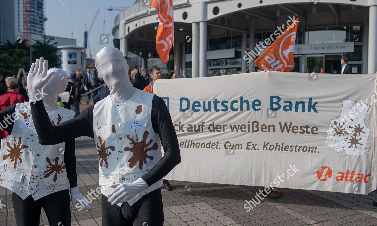People Protest Against Deutsche Bank Before Deutsche Editorial