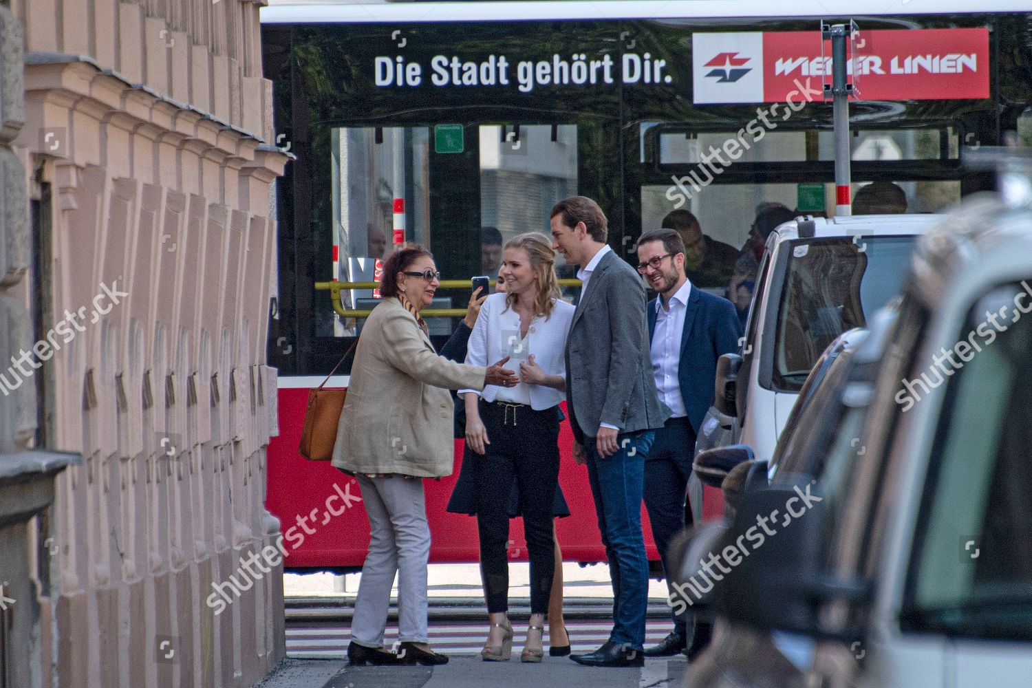 Austrian Chancellor Sebastian Kurz Talks Woman Editorial Stock Photo   Shutterstock 10248577s 