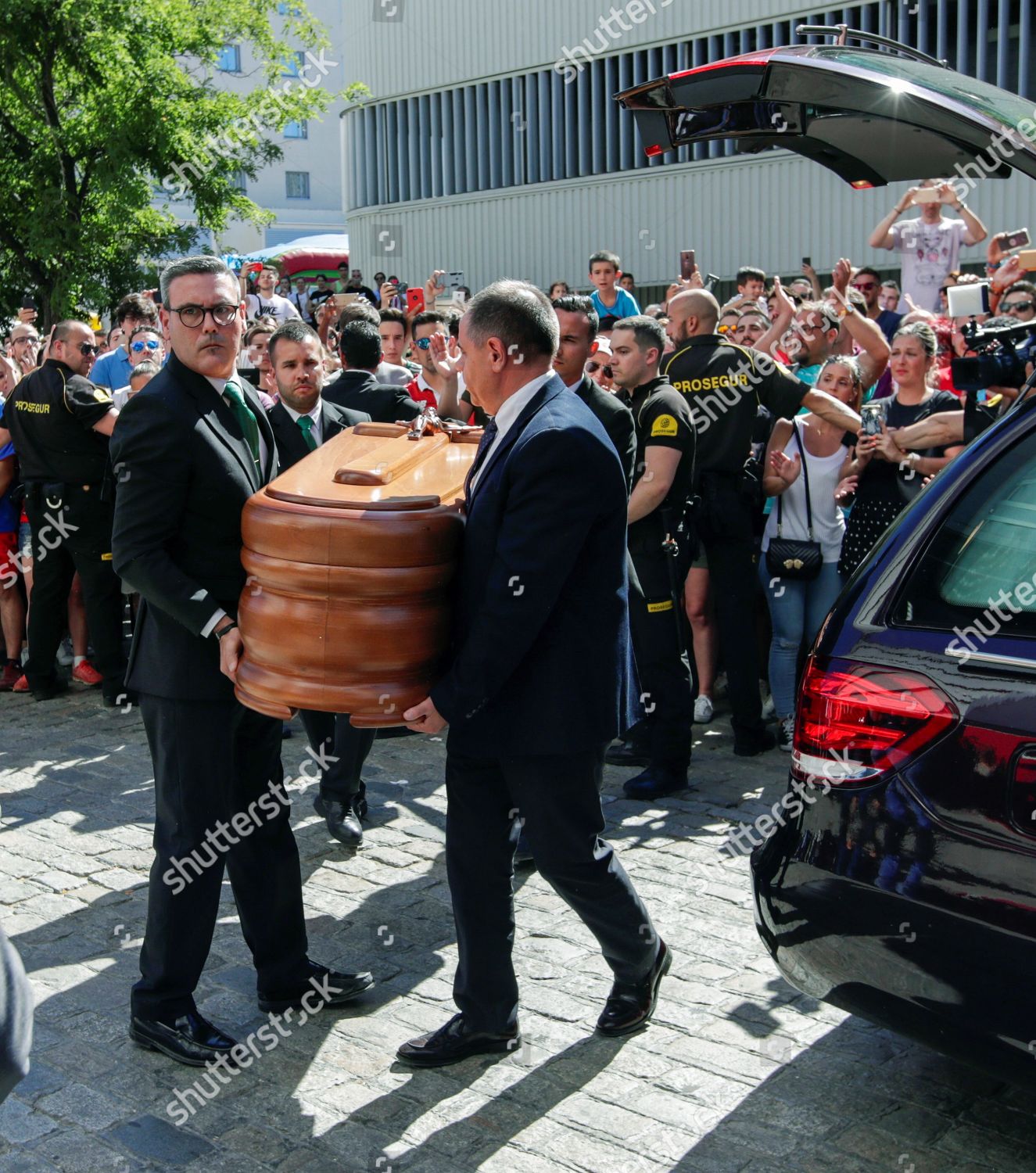 Men Carry Coffin Spanish Soccer Player Editorial Stock Photo - Stock Image