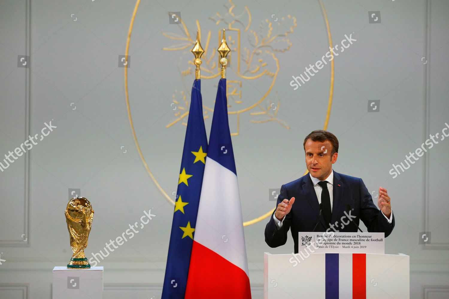 French President Emmanuel Macron Delivers His Speech Editorial