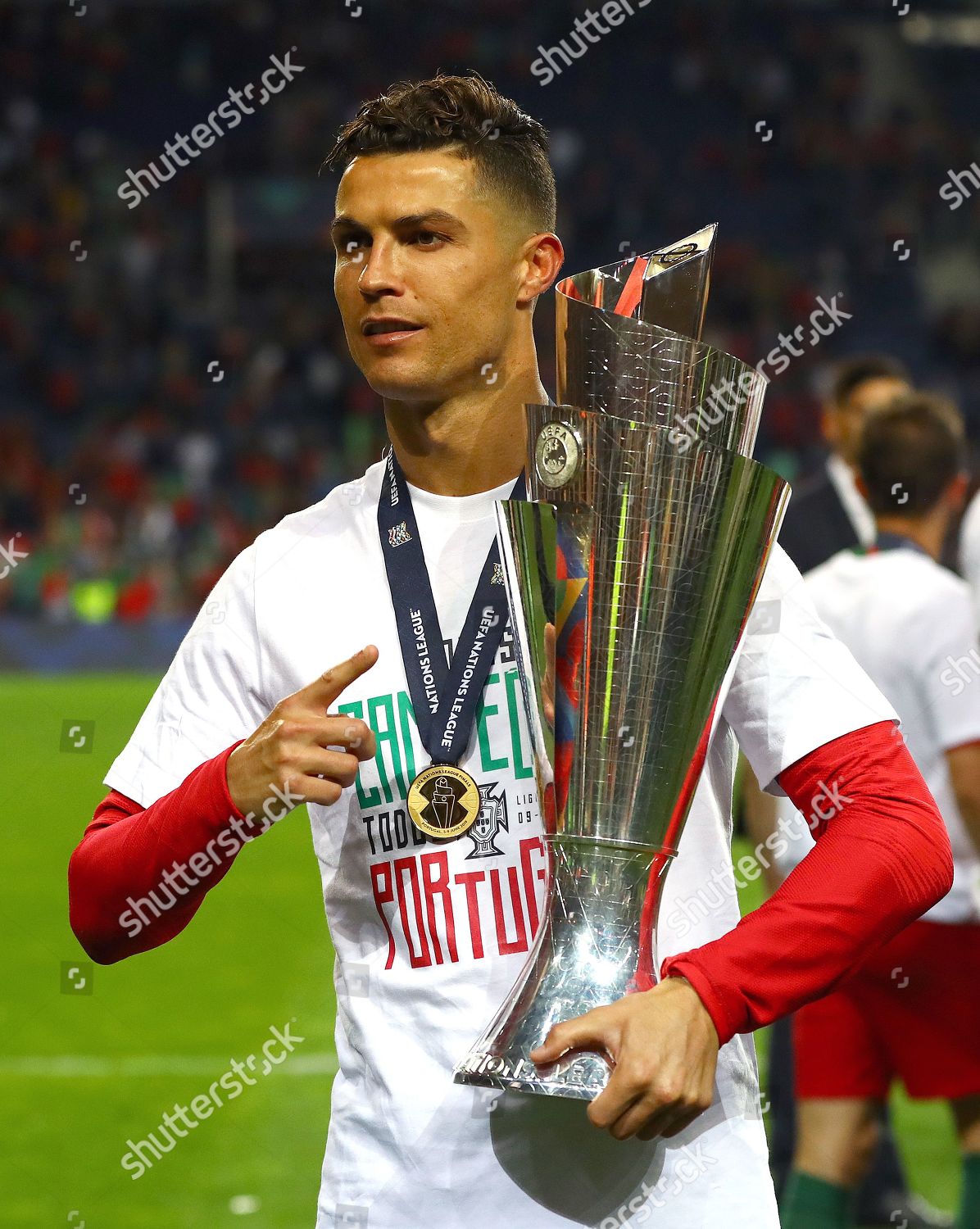 Cristiano Ronaldo Portugal Celebrates Uefa Nations Editorial Stock ...