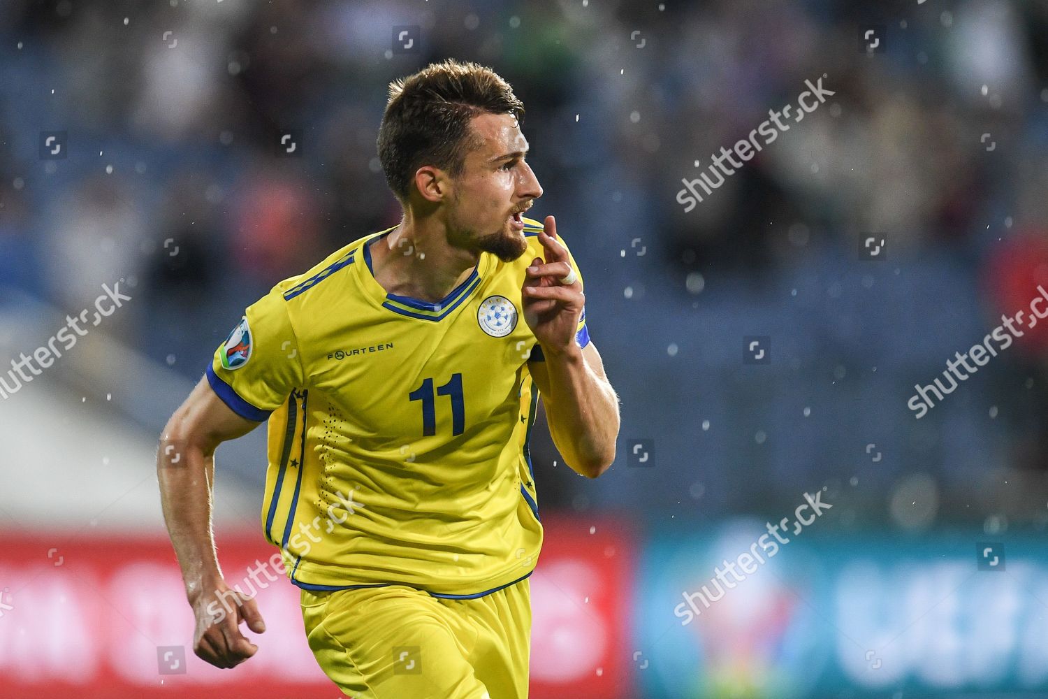 Elbasan Rashani Kosovo Celebrates After Scoring Editorial Stock Photo ...