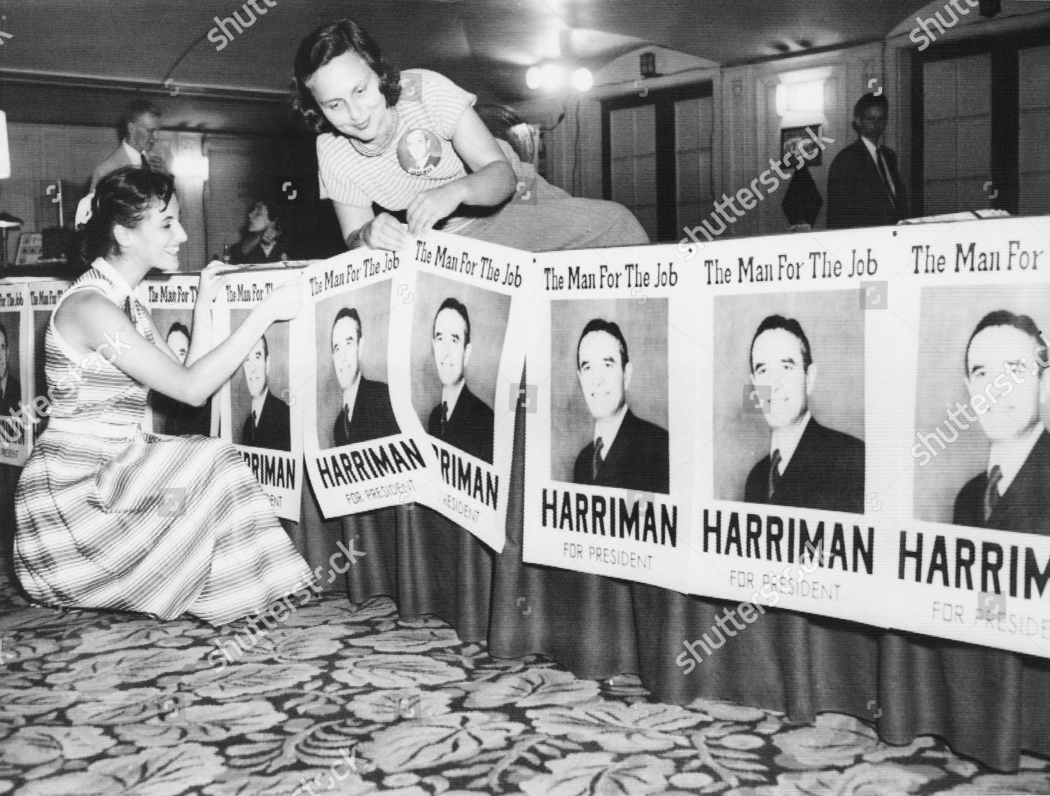 Posters Man Job Averill Harriman Convention Editorial Stock Photo