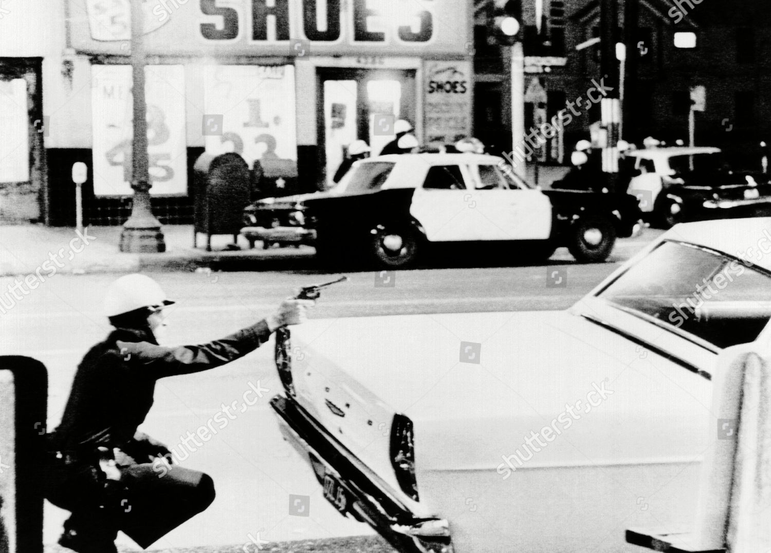 1965 Watts Riots Policeman Aims His Editorial Stock Photo - Stock Image ...