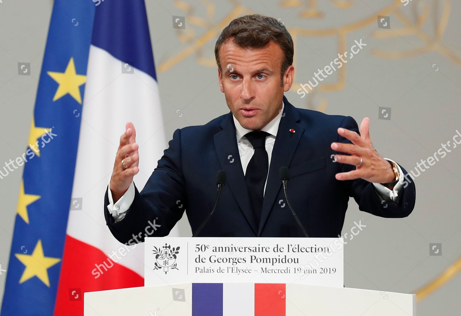 French President Emmanuel Macron Delivers Speech Elysee Editorial Stock Photo Stock Image Shutterstock