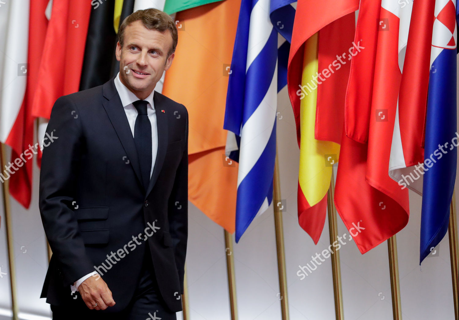 French President Emmanuel Macron Arrives Speak Editorial Stock Photo ...