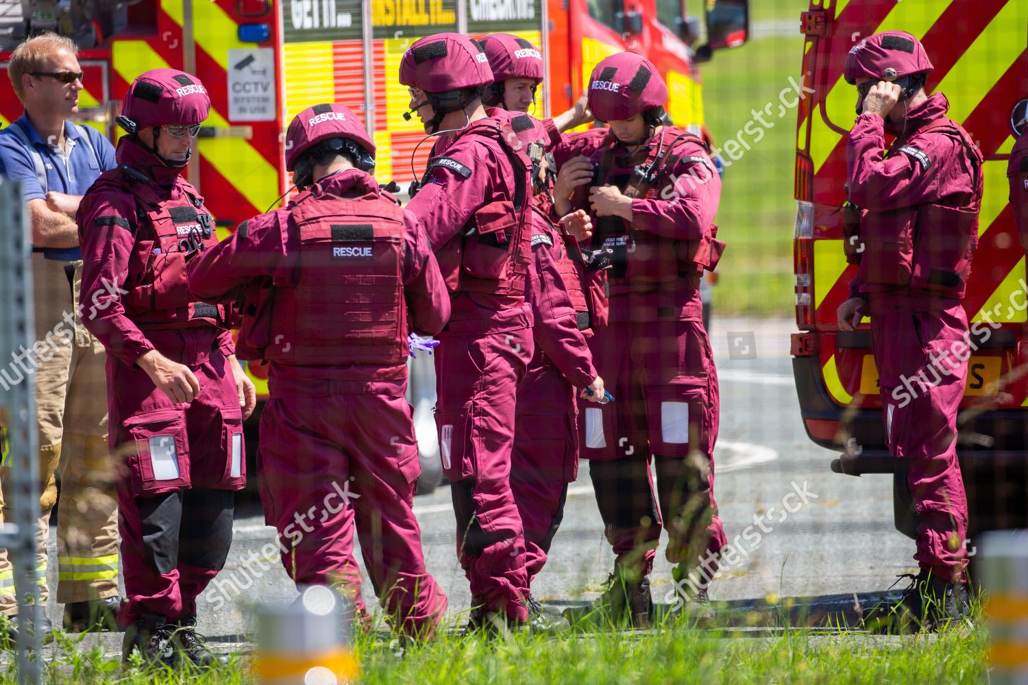 emergency-services-stansted-airport-essex-after-editorial-stock-photo