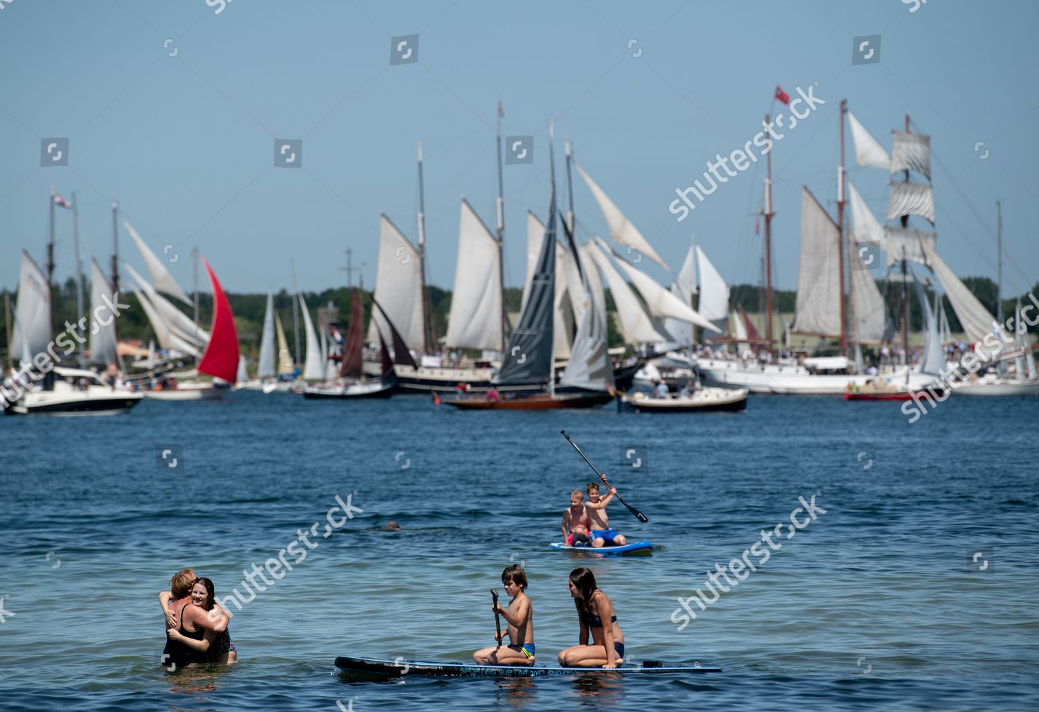 People Join Bath During Traditional Windjammer Parade Editorial
